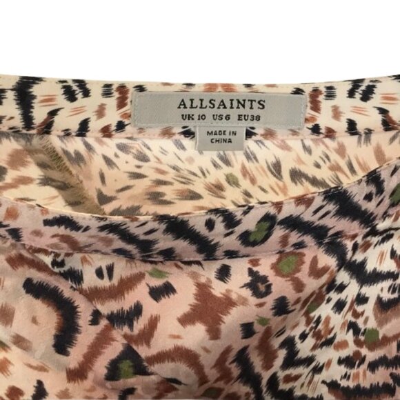 Womens Size 6 ALLSAINTS Raya Arietta Animal Print Ruffled Midi Maxi Skirt - Picture 7 of 10